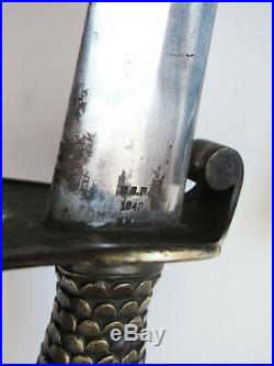 N. P. AMES USN CUTLASS Pre Civil War Short Sword Springfield with Scabbard RARE