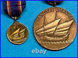 NAVY, YANGTZE SERVICE MEDAL, M. No. 11368, FULL WRAP BROOCH, CHINA SAILORS & MINI