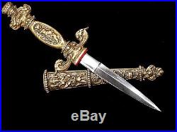 NICE GERMAN MADE BRONZE FITTED ROMANTIC DAGGER