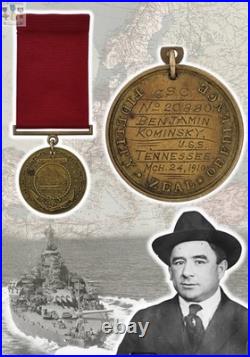Named 1910 Navy Good Conduct Medal Cbm Benjamin Kominsky Numbered Ww1 +research