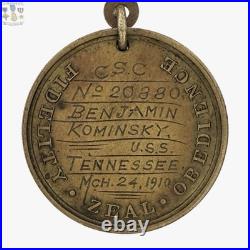 Named 1910 Navy Good Conduct Medal Cbm Benjamin Kominsky Numbered Ww1 +research