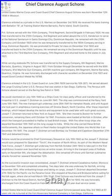 Named Usmc Good Conduct Medal 1919-1921 Ww2 Uscg Chief C. Schone Operation Torch