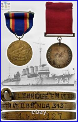 Navy Yangtze Medal Good Conduct Group Numbered Named Electrician Mate Leo Bridge