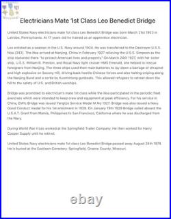 Navy Yangtze Medal Good Conduct Group Numbered Named Electrician Mate Leo Bridge