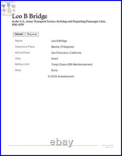 Navy Yangtze Medal Good Conduct Group Numbered Named Electrician Mate Leo Bridge