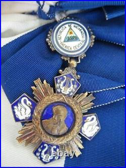 Nicaragua Order Of Ruben Dario Grand Cross Set. Silver/gilt. Boxed. Rare