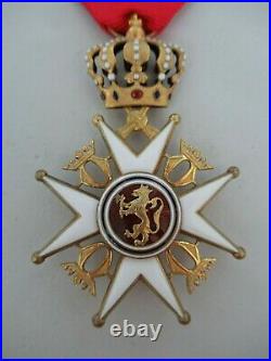 Norway Order Of St. Olaf Knight 1st Class. Made In Gold 18k 15.5 Grams. Rare