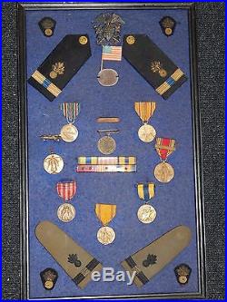 Numbered 2nd Nicaragua Campaign-WW2 USN Named Medal/Insignia Lot Warrant Off NR