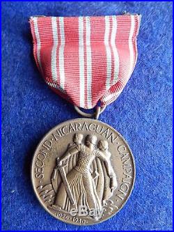 Numbered 2nd Nicaragua Campaign-WW2 USN Named Medal/Insignia Lot Warrant Off NR