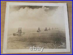 ORIGINAL 1920's A. E. Wells Navy PHOTOThe U. S. PACIFIC FLEET Battleships(G)