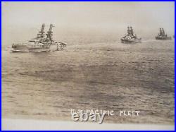 ORIGINAL 1920's A. E. Wells Navy PHOTOThe U. S. PACIFIC FLEET Battleships(G)