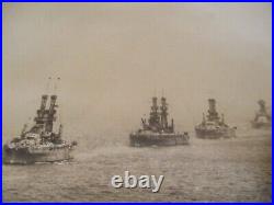 ORIGINAL 1920's A. E. Wells Navy PHOTOThe U. S. PACIFIC FLEET Battleships(G)