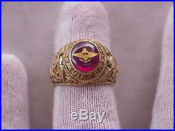 ORIGINAL 1928 US Naval Aviator 10K Gold Ring NAMED USMC Marine Corps Pilot