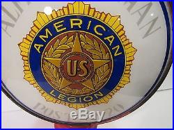 Original American Legion Post #20 Alfred Essman Metal Frame Gas Pump Globe
