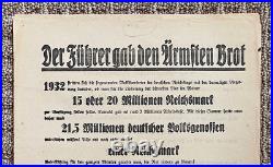 ORIGINAL PRE-WW2 FINAL GERMAN PARLIAMENTARY ELECTIONS of 1938 BROADSIDE
