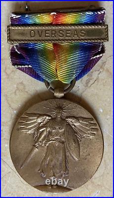 ORIGINAL! WW1 U. S. VICTORY MEDAL with ORIGINAL RIBBON and OVERSEAS CLASP