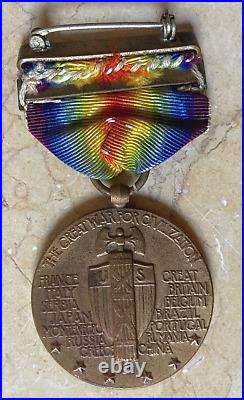 ORIGINAL! WW1 U. S. VICTORY MEDAL with ORIGINAL RIBBON and OVERSEAS CLASP