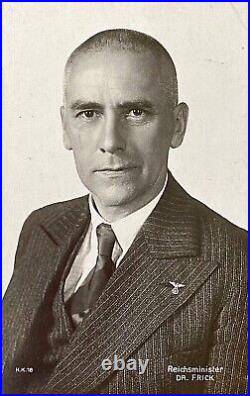 ORIGINAL WW2 GERMAN REICHSMINISTER DR. WILHELM FRICK c1933 PHOTO POSTCARD RPPC