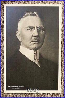 ORIGINAL WW2 GERMAN REICHSMINISTER of ECONOMICS SCHACHT PHOTO POSTCARD RPPC