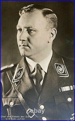 ORIGINAL WW2 GERMAN STABSCHEF VIKTOR LUTZE PHOTO POSTCARD RPPC c1942