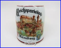 Old WW1 vintage antique Nurnberg beer mug ceramic stein WW2 Imperial German 0.5L