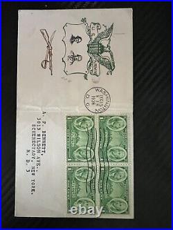 One-Cent Army Stamp 1936. Official US ARMY Headquarters Letter. Washington D. C