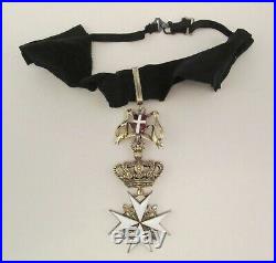 Order of Malta Knights Gilt Sterling Medal In Original Case