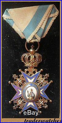 Order of St. Sava IV Class Original Huguenin Freres & CO