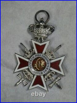Order of the Crown, Romania, Knights Cross, Type II, Post 1932 Military w Crown