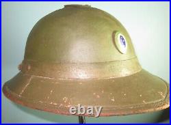 Orig 1930's Brazilian lightweight sun helmet casque Adrian stahlhelm casco elm