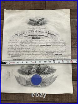 Orig President Franklin Roosevelt Naval Appointment Document 1938 US Navy WW2
