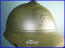 Orig rare Belgian adrian M20 Fonson helmet casque Stahlhelm casco elmo WW