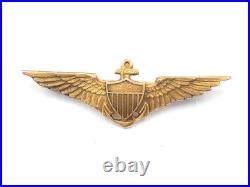 Original 1920s US Navy Naval Aviator Pilot Wings Cap Badge Robbins Co