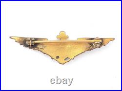 Original 1920s US Navy Naval Aviator Pilot Wings Cap Badge Robbins Co