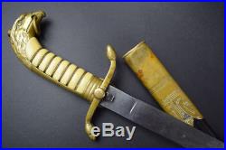Original 1930 Mexican Military Dagger with Leather Scabbard Matching number 108