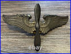 Original 1930s Pre-WWII US Army Air Corps Pilot Hat Insignia Sterling Silver? 3