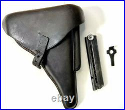 Original 1937 P. 08 Luger Pistol Holster with Original Magazine and Takedown Tool