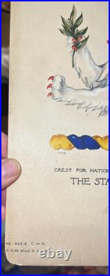 Original Artwork of the State of Indiana National Guard Crest 1924 Watercolor