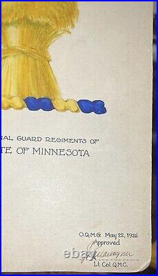 Original Artwork of the State of Minnesota National Guard Crest 1926 Watercolor