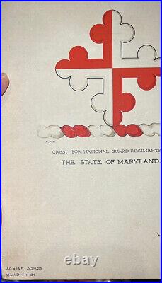Original Artwork the State of Maryland National Guard Crest 1924 Watercolor