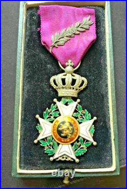 Original Belgium order of Leopold Grand Cross Military Medal with palm