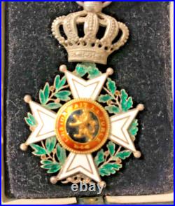 Original Belgium order of Leopold Grand Cross Military Medal with palm