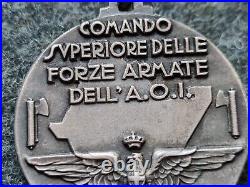 Original Fascist Silver Medal Africa War Comando Superiore Forze Armate A. O. I