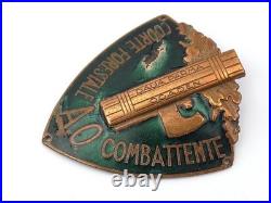 Original Italian Fascist AO Corte Forestale Combattente Enamel Sleeve Shield