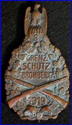 Original Post-WWI German Freikorps Bromberg Badge Polish 1919 Incursion RARE