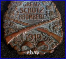 Original Post-WWI German Freikorps Bromberg Badge Polish 1919 Incursion RARE