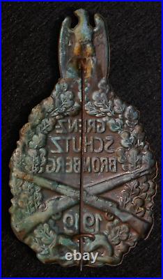 Original Post-WWI German Freikorps Bromberg Badge Polish 1919 Incursion RARE