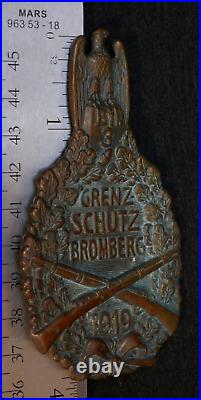 Original Post-WWI German Freikorps Bromberg Badge Polish 1919 Incursion RARE