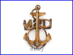 Original Post-WWI US Navy Chief Petty Officer CPO Fouled-anchor Cap Badge