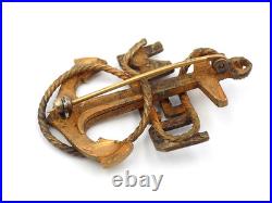 Original Post-WWI US Navy Chief Petty Officer CPO Fouled-anchor Cap Badge